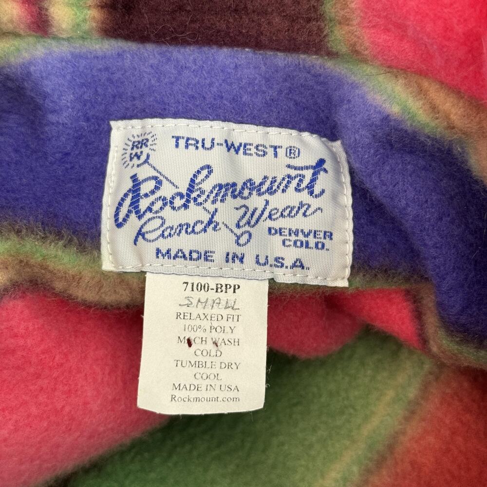 Rockmount Ranch Wear Shirt Womens Small Serape Stripe Fleece Western Snap USA - Picture 3 of 10